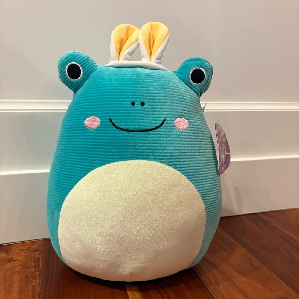NWT Squishmallows Robert the Frog Corduroy Easter Edition 14” Large Super Rare